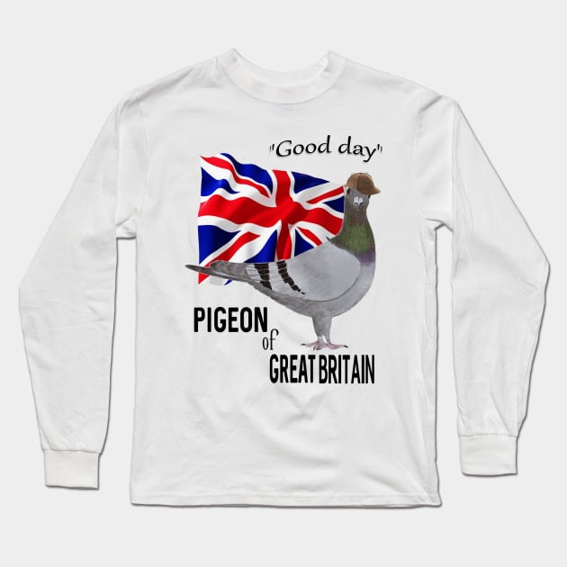 Pigeon of Great Britain Greeting Long Sleeve T-Shirt by KC Morcom aka KCM Gems n Bling aka KCM Inspirations